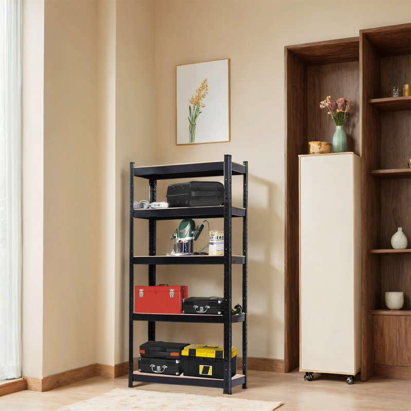 Five-tier Black Metal Storage Rack