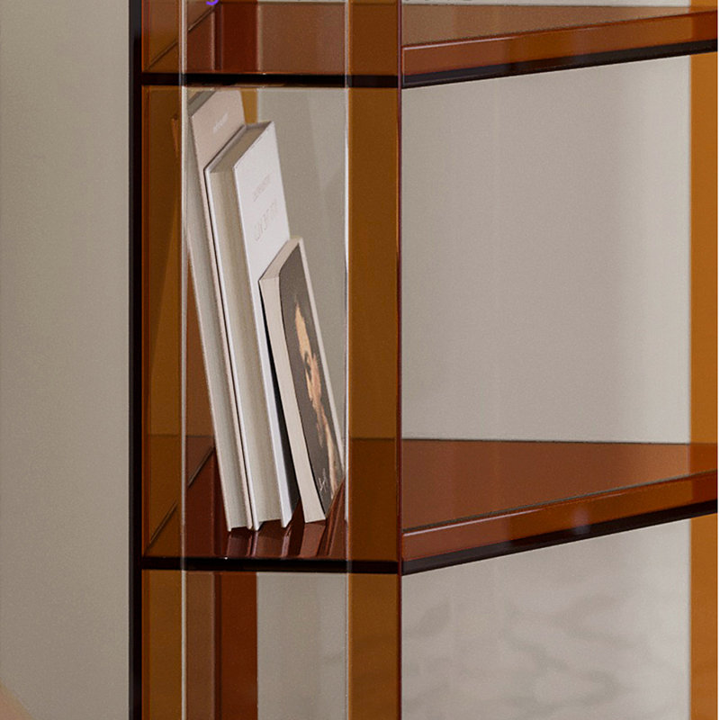 Bibliothèque d'angle transparente en acrylique triangulaire, Tanné