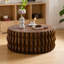 Table basse ronde ronde à tambour, centre Mid-Century circulaire avec piédestal robuste pour le salon et la chambre à coucher-352491636