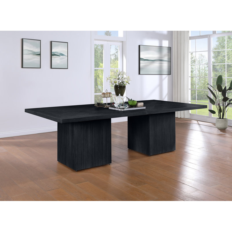 Belinda Rectangular Dining Table, Black, 31" H x 108" W x 54" L