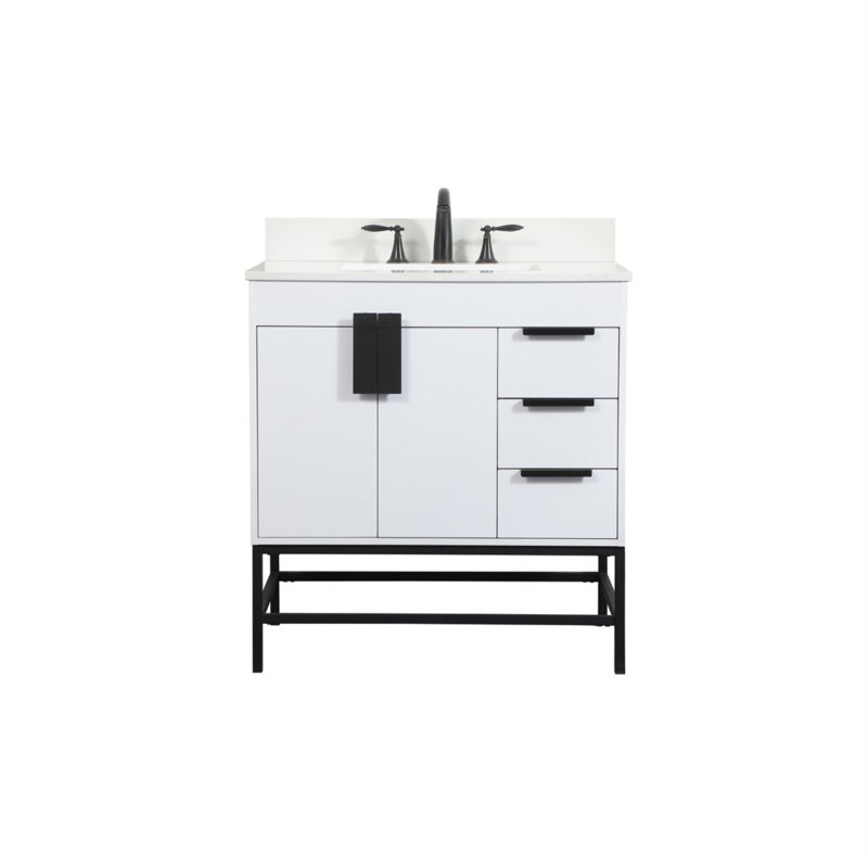 Ensemble de meuble-lavabo simple 32 po Eugene, Blanc