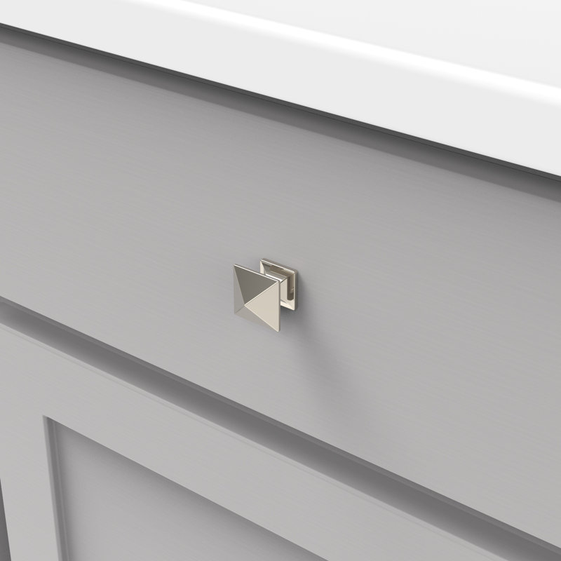 Studio Collection Square Knob - 1" x 1" Cabinet Knob Polished Nickel - Transitional Hardware for Drawers & Cabinets, 1"
