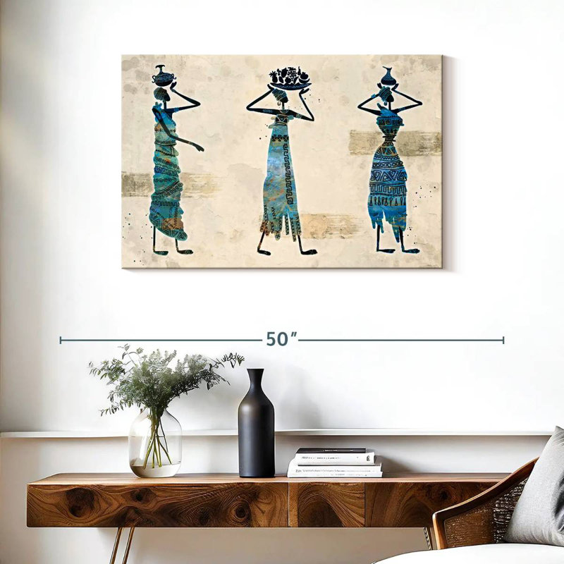 Leisha - récolte africaine bleue, H 24 po x l 36 po