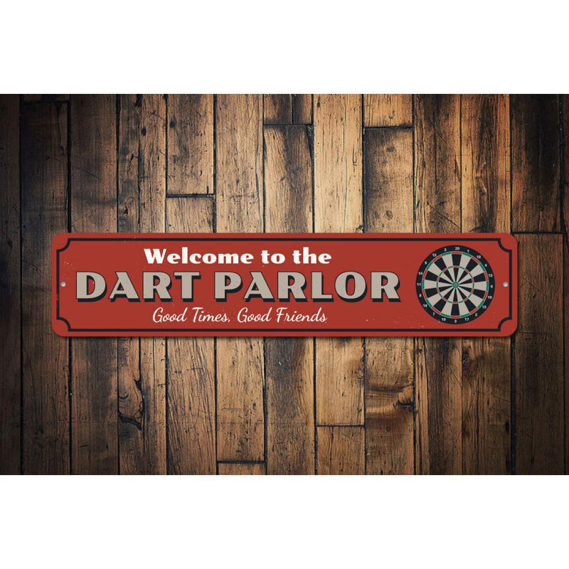 Plaque en aluminium Dart Parlor, H 4 po x l 18 po x P 0,04 po