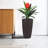 Set Of 2 Self-Watering Planter Box Faux Rattan with Water Level Monitor Brown Planter 12.8"Dx12.8"Wx22.17"H-599547699