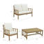 Daphne 5 - Person Seating Group with Natural Cushions and Round Grey Parasol