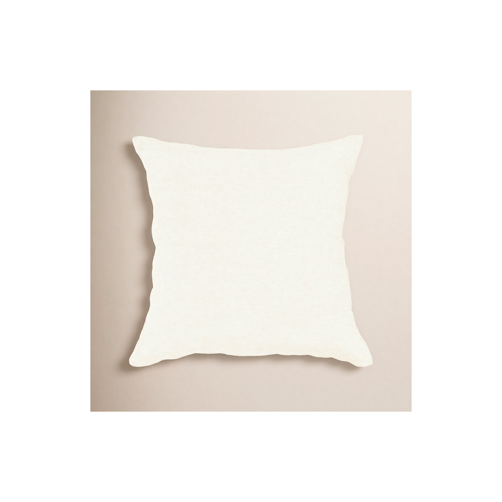 100% French Linen Pillow Sham, Cream, Square 26", Down Alternative