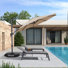 Parasol en porte-à-faux beige 11 pi avec base Yatra