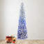 Gradient Flocked Slim Christmas Tree With Metal Stand-830033668