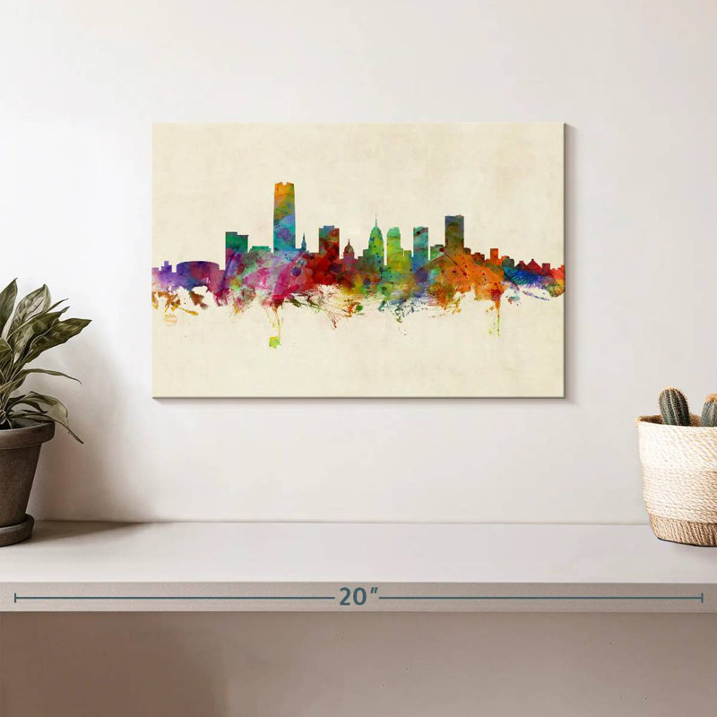 Oklahoma City Skyline III, H 8 po x l 12 po