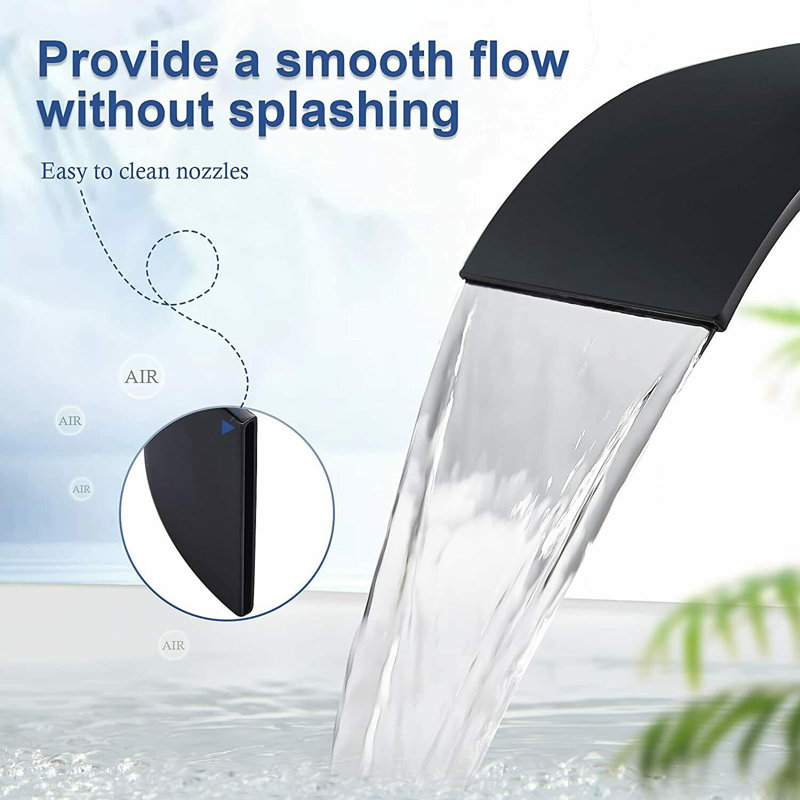 Single-handle Bathroom Faucet with Drain Assembly, Matte Black