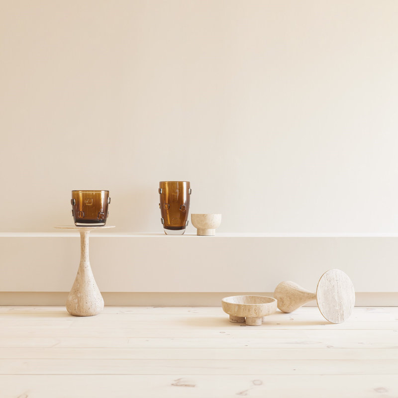 Stone End Table, 18" H x 12" W x 12" D