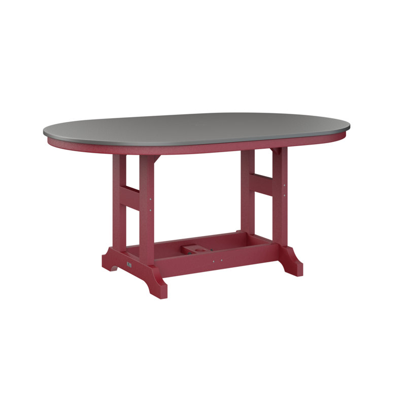 Table de salle à manger Berlin Classic, Acier inoxydable martelé, Rouge écarlate