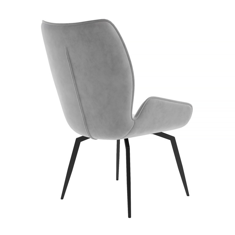 Angwin Velvet Upholstered Swivel Dining Chair, Grey