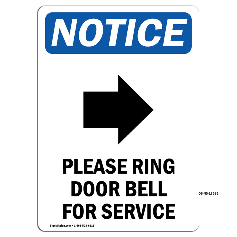 Please Ring Door Bell Sign with Symbol
