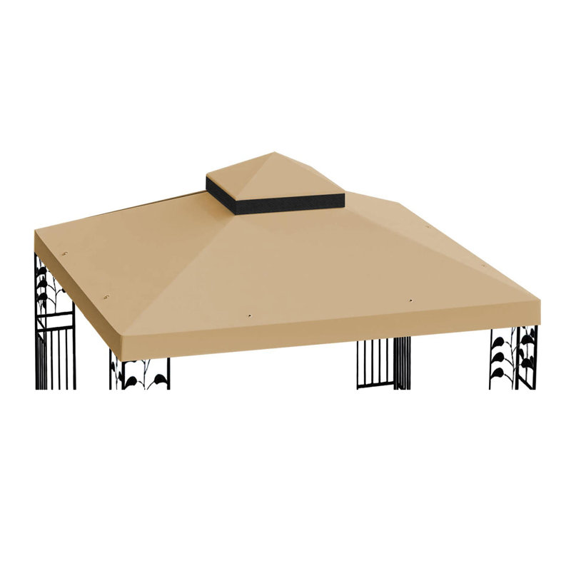 Auvent de remplacement à deux niveaux pour patio extérieur, Beige