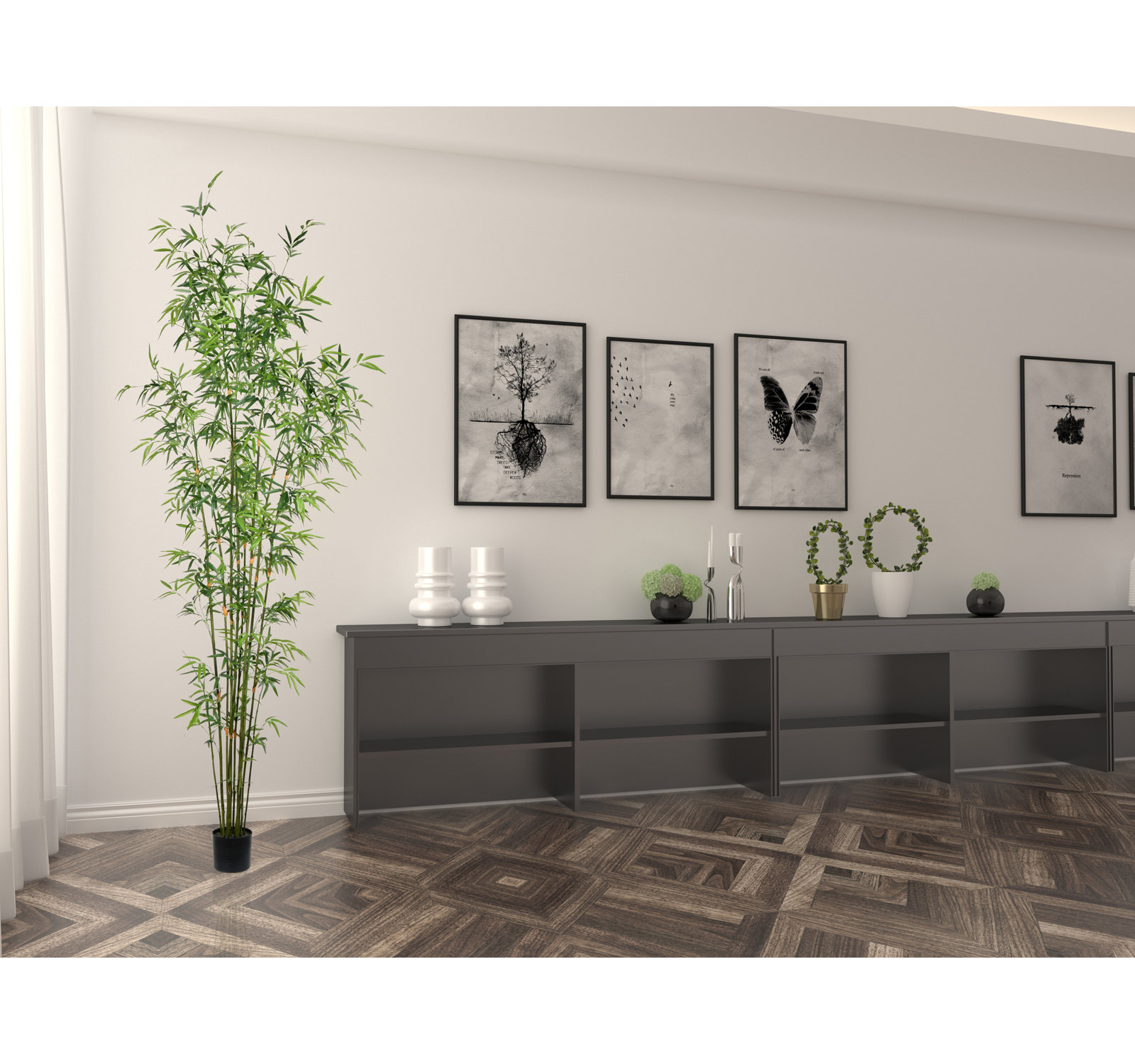 Bamboo Tree in Pot, 96" H x 18" W x 18" D