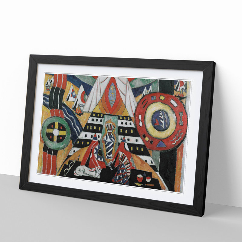 Indian Composition by Marsden Hartley - Picture Frame Painting, 36cm H x 48cm W x 2cm D, Black Framed