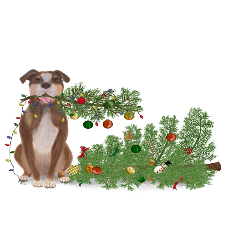 Christmas Des Broken Tree by Fab Funky - Wrapped Canvas Print, 51cm H x 76cm W