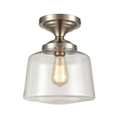 Plafonnier moderne semi-encastré, verre transparent Schoolhouse