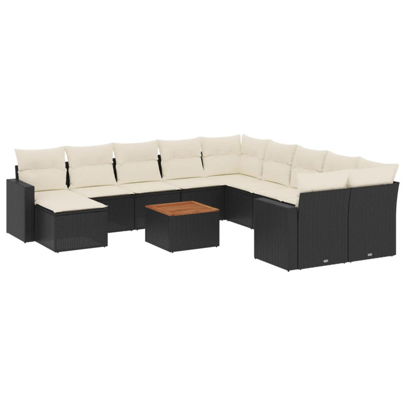 Vidaxl Garden Sofa Set Black