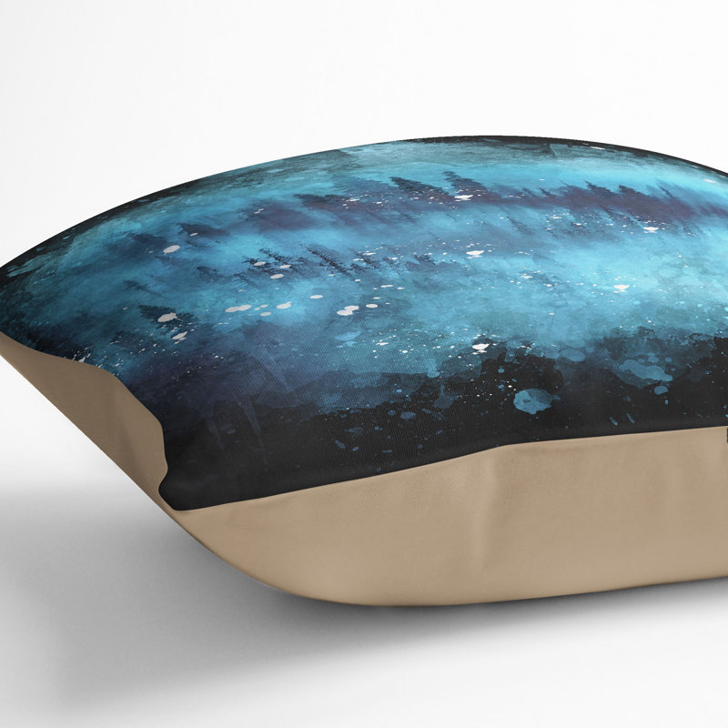 Forest Mist Paint Splash Cushion with Filling, Stone, 40cm H x 40cm W x 15cm D