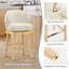 Tabouret tournant 30,32 "avec structure en bois d'hévéa massif et repose-pieds en métal-1718550535