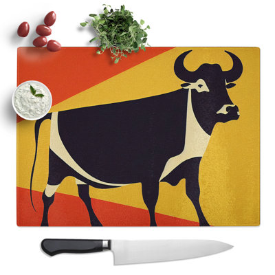 Cow Abstract Vol.3  Glass Chopping Board