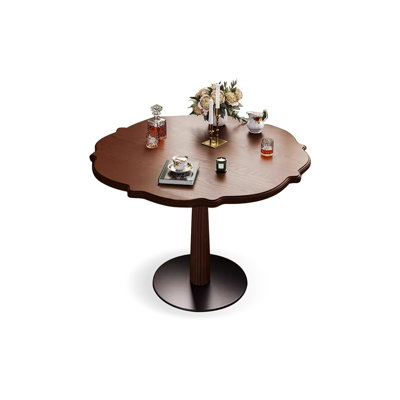 Walnut&Black Free form Solid Wood Dining table