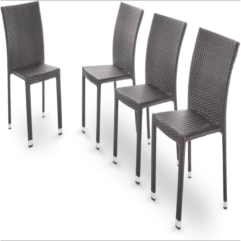Chaise LARACHE en aluminium sans accoudoirs en rotin