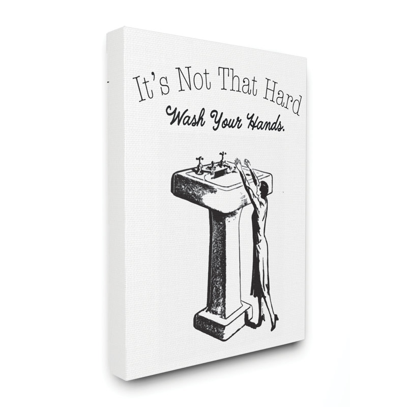 « not this hard salle de bain drôle », impression, H 30 po x l 40 po x P 1,5 po, Toile tendue