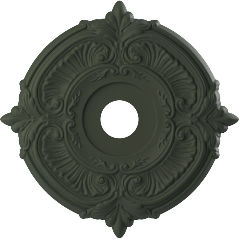 Attica Thermoformed PVC Ceiling Medallion, 19" H x 19" W x 1" D, UltraCover Satin Hunt Club Green