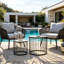Ensemble de 2 tables d'appoint de patio avec tables solaires