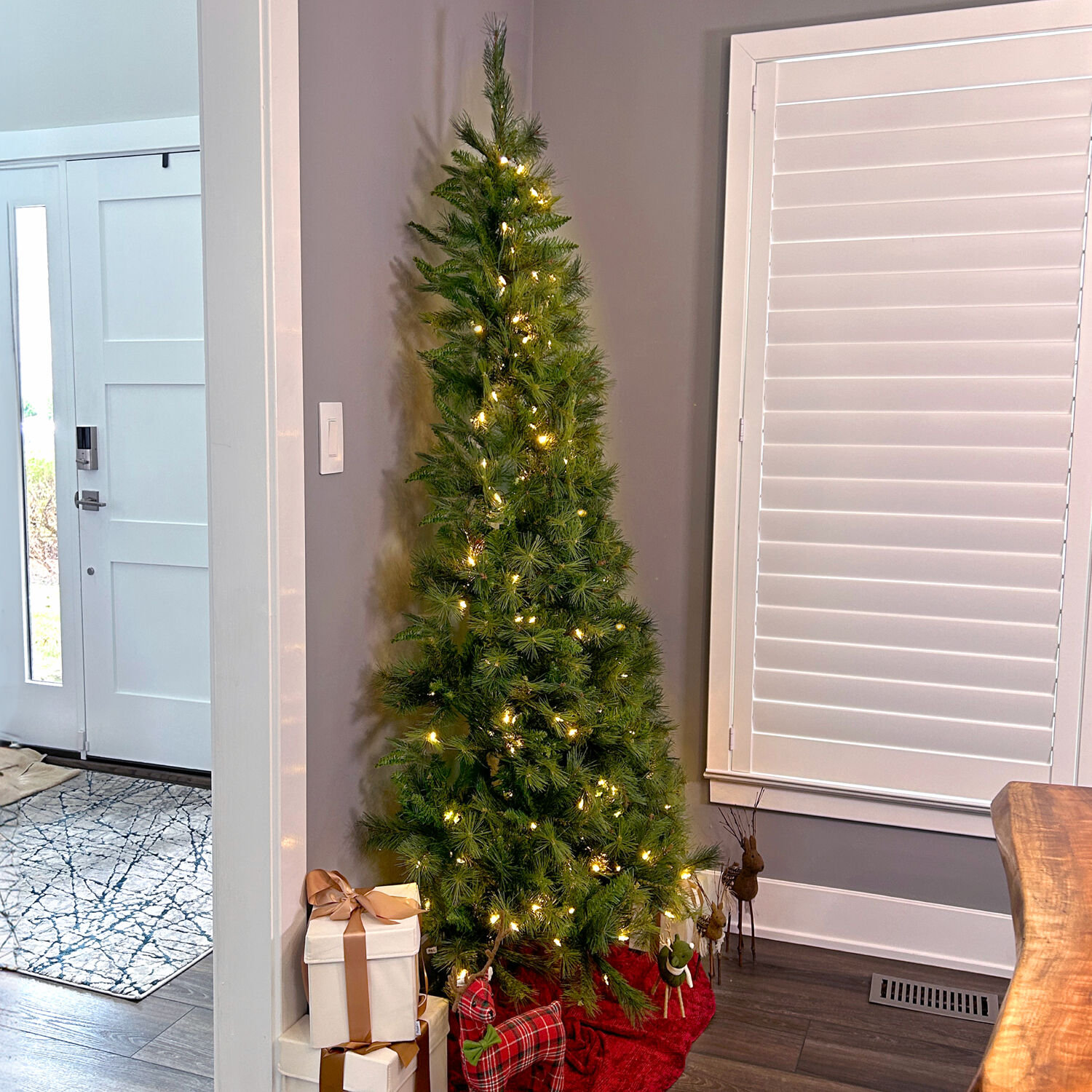 Pre-Lit Half Christmas Tree, 6.5' H