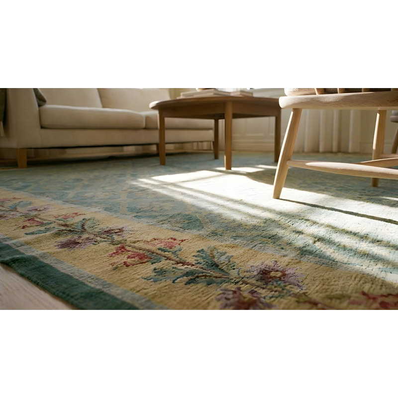 Antique Large Aubusson French Allover Geometric Flat Weave Rug