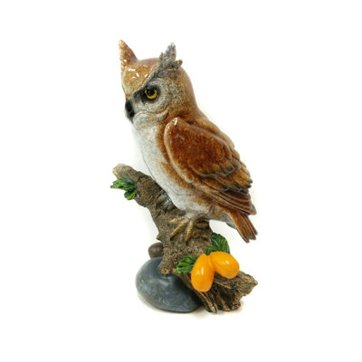 Owl Perched On A Branch Figurine