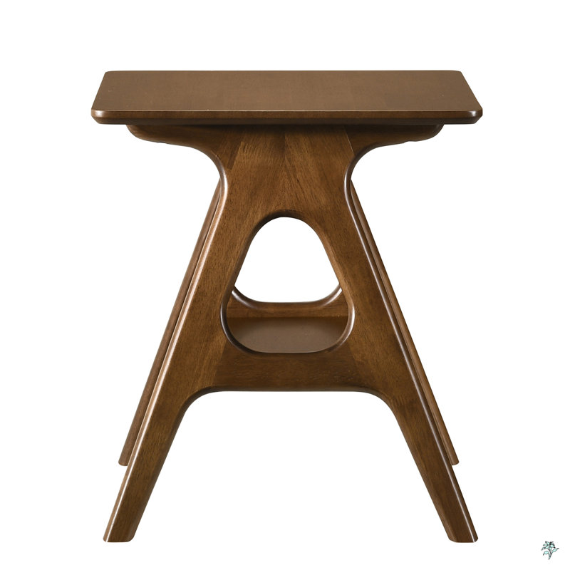 Table de bout en bois avec tablette