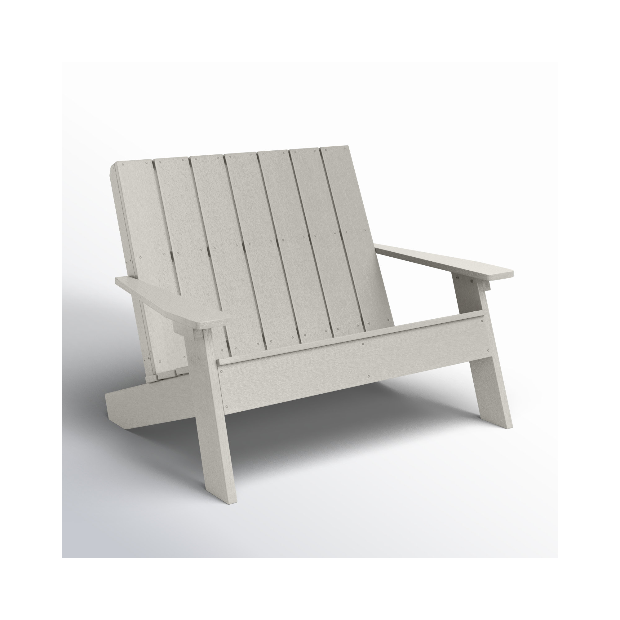 Byrnes Recycled Plastic Double Adirondack Loveseat, Harbor Gray