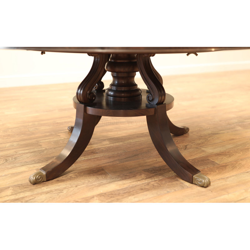 Round Mahogany Wood Dining Table