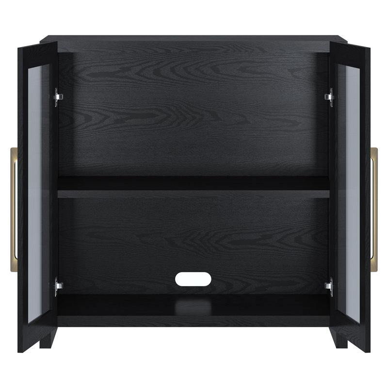 Clarkson 32" Wide Rectangular Accent Cabinet, Black Grain