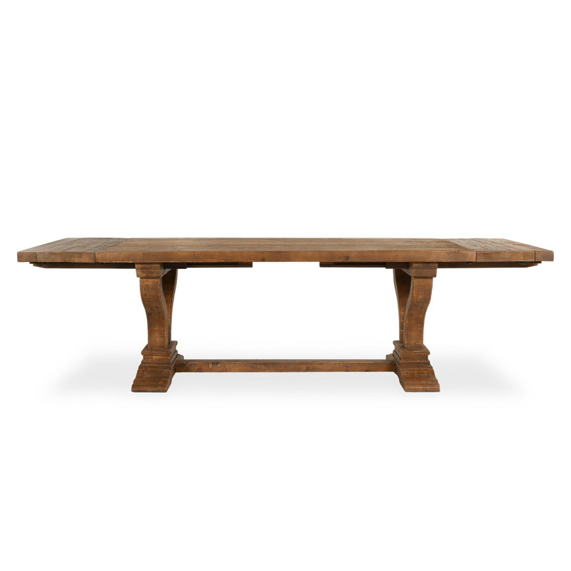 Reclaimed Wood Extendable Dining Table with Artistic Curves