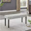 Banc rembourré en tissu gris clair Luna avec cadre en bois gris foncé Luna