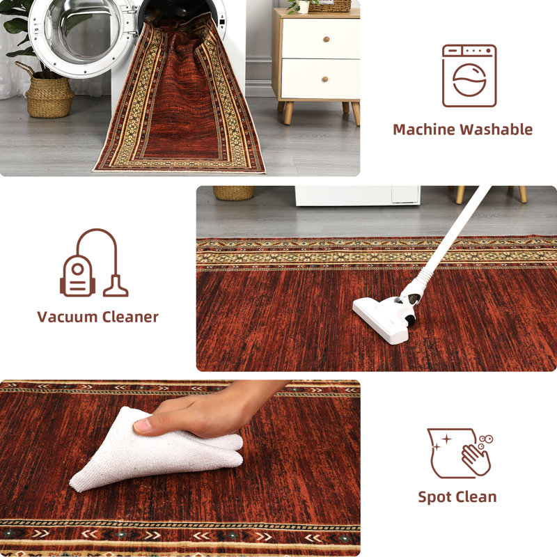 Tapis moderne lavable pour tapis de salon à motif géométrique doux antidérapant, Rectangle 9 pi x 12 pi