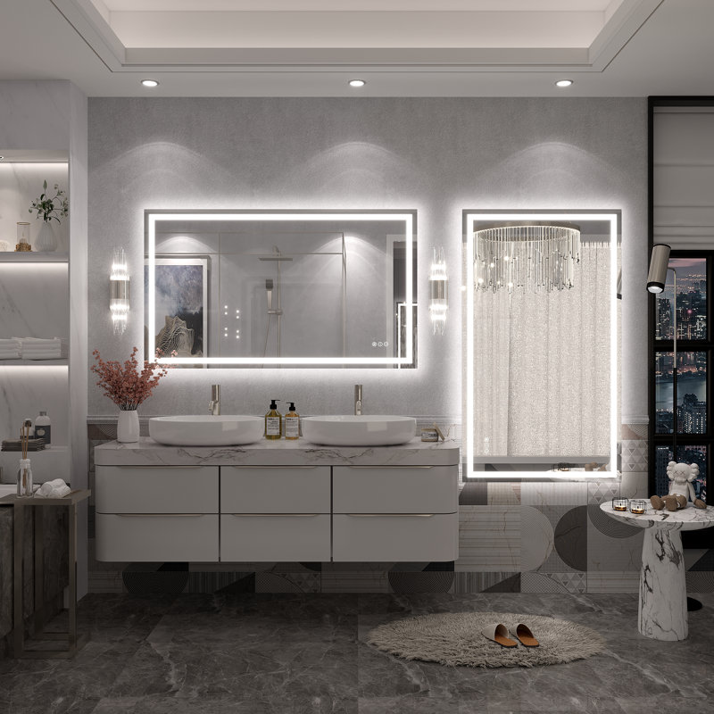 Miroir de salle de bain Molly Framelss, 48 po x 28 po, Transparent