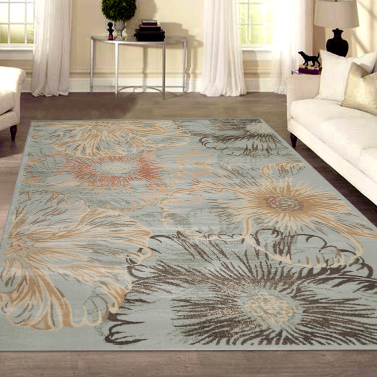 Tapis bleu / beige Garda