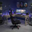 Bureau d'ordinateur en L Lavish Home avec pieds en X gris foncé-2091830149