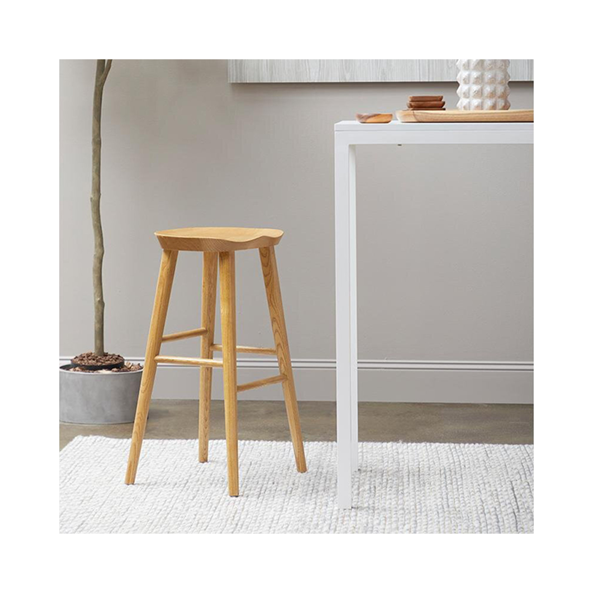 Anzie Bar & Counter Stool, Bar Stool (29.3" Seat Height), Natural