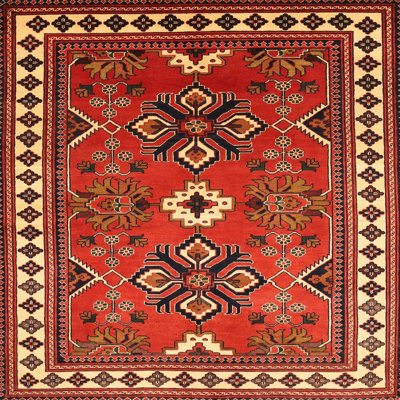 Tapis traditionnel rouge et beige Gap