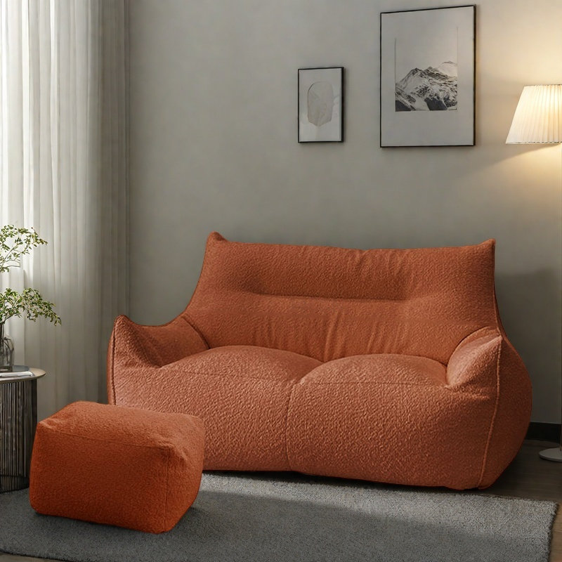 Canapé à billes simple et paresseux, H 25,59 po x l 47,24 po x P 35,43 po, Brun