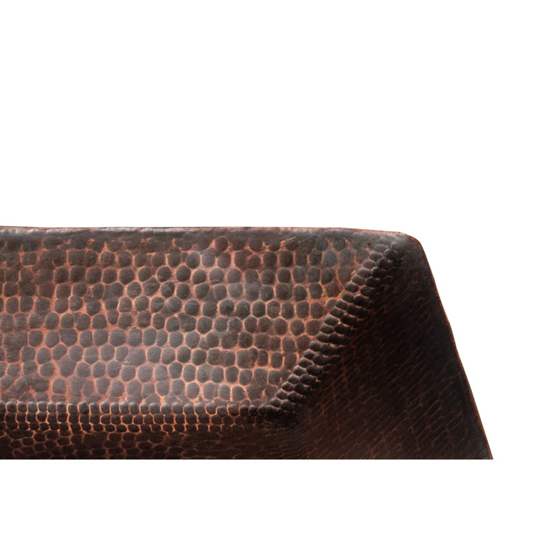 14" Square Hand Forged Old World Copper Vessel Sink